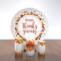 003 Festival Happy Thanksgiving Leaf Round Stand Hintergrund